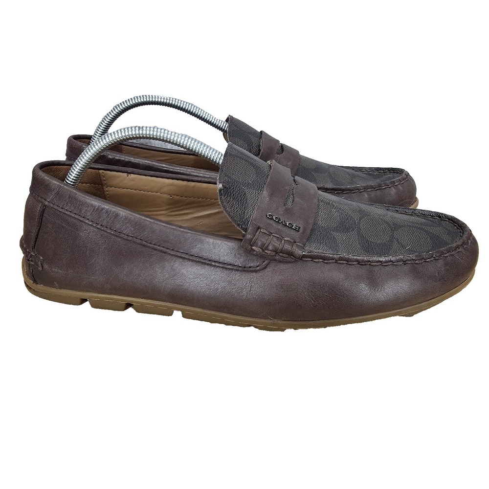 Coach‎ Penny Loafers Mens 10.5 D Mott Driver Brown Leather Slip On Shoes FG2983